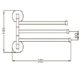 Поворотный полотенцедержатель РМС A1025 тройной хром
